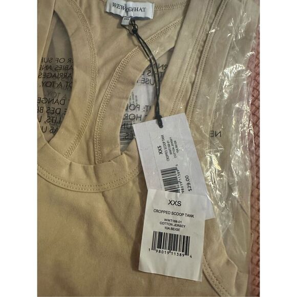 NWT WeWoreWhat beige cropped scoop tank  Size XXS - Picture 5 of 5